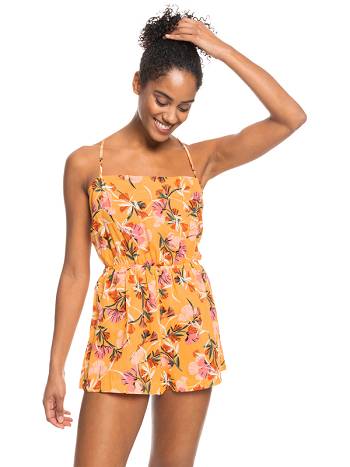 Women's Roxy On Way Love Beach Rompers yellow | NZ_LW4619