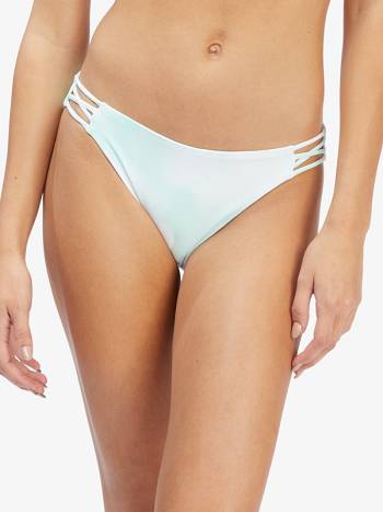 Women's Roxy Palm Tree Dreams Regular Reversible Bikini Bottoms green | NZ_LW4794