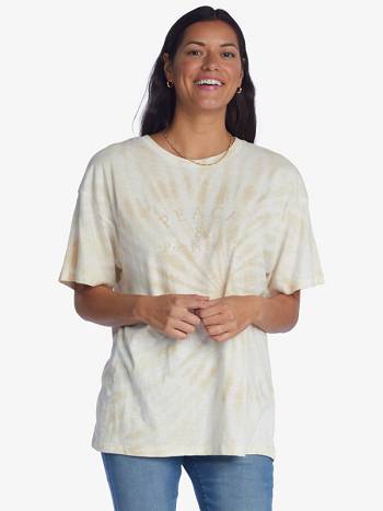 Women's Roxy Peace Positivity Oversized T-Shirt Beige | NZ_LW6088