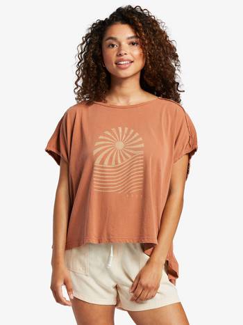 Women's Roxy Portal Paradise Muscle T-Shirt Brown | NZ_LW3061