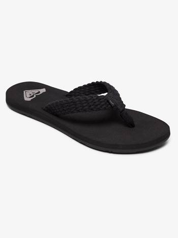 Women's Roxy Porto Braid Flip Flops Black | NZ_LW5798