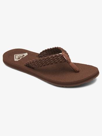 Women's Roxy Porto Braid Flip Flops Brown / Chocolate | NZ_LW5944