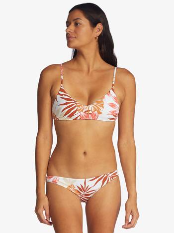 Women's Roxy Printed Beach Classics Cheeky Bikinis white flower | NZ_LW6504