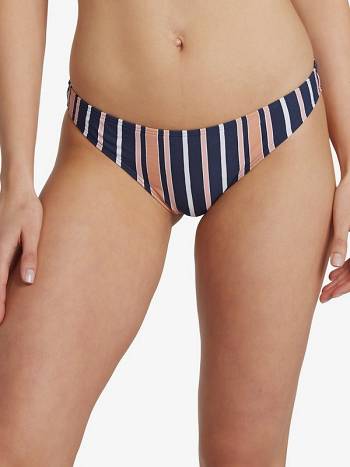 Women's Roxy Printed Beach Classics Moderate Bikini Bottoms Indigo Stripes | NZ_LW6734