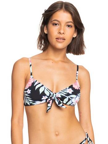 Women's Roxy Printed Beach Classics Triangle Bikini Tops Dark Grey | NZ_LW2782