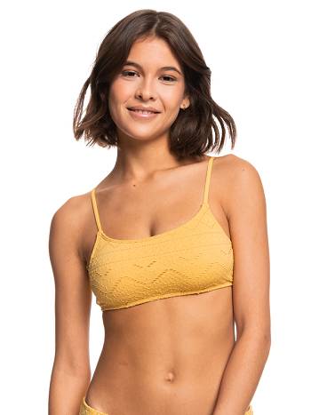 Women's Roxy Quiet Beauty Bralette Bikini Tops yellow | NZ_LW1961