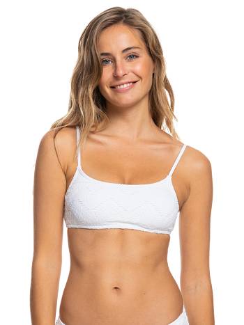 Women's Roxy Quiet Beauty Bralette Bikini Tops White | NZ_LW6566