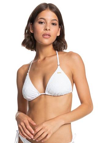 Women's Roxy Quiet Beauty Triangle Bikinis White | NZ_LW4837