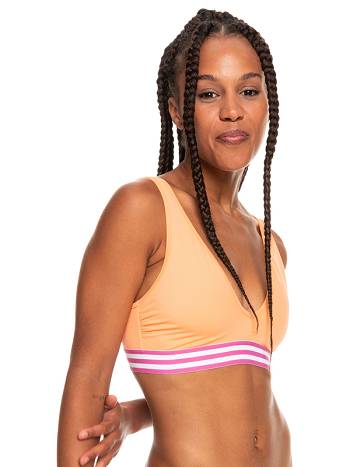 Women's Roxy Rad Retro Elongated Triangle Bikini Tops Brown | NZ_LW5791