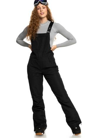 Women's Roxy Rideout Insulated Snow Bib Snow Pants Black | NZ_LW2980