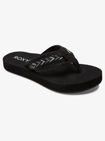 Women's Roxy Rosarito Flip Flops Black | NZ_LW8385