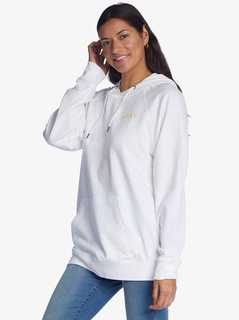 Women's Roxy SURF POSTER GO FOR IT Hoodies White | NZ_LW8585