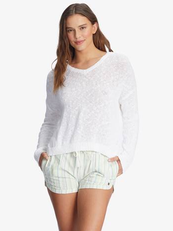 Women's Roxy Sandy Bay Beach Sweaters White | NZ_LW2183