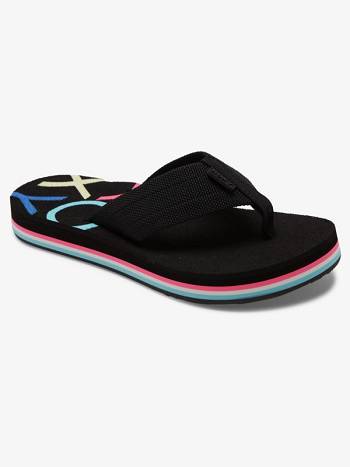 Women's Roxy Send It Flip Flops Black | NZ_LW8927