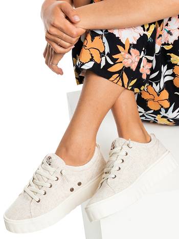 Women's Roxy Sheilahh Sneakers Beige | NZ_LW4046