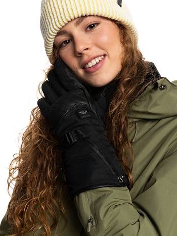 Women's Roxy Sierra WarmLink Gloves Black | NZ_LW1592