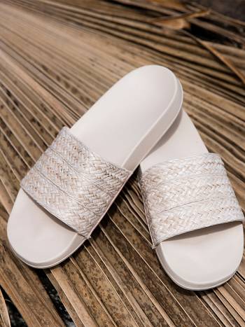 Women's Roxy Slippy Jute Slide Essentials Cream | NZ_LW1233