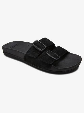 Women's Roxy Slippy Nina Slide Sandals Black | NZ_LW9526