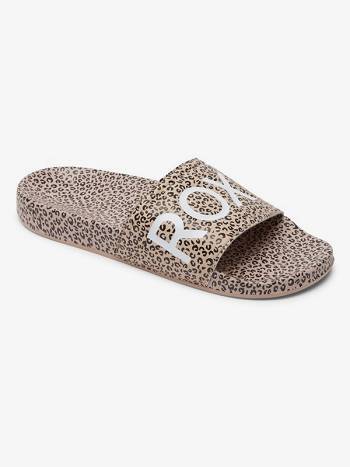 Women's Roxy Slippy Printed Slide Sandals Brown | NZ_LW3293