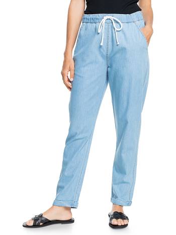 Women's Roxy Slow Swell Denim Pants Light blue | NZ_LW2218