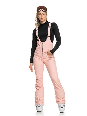 Women's Roxy Summit Snow Bib Snow Pants Rose | NZ_LW9553