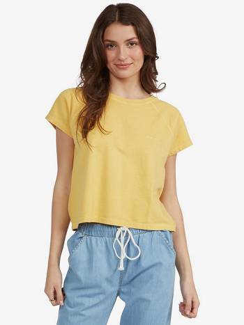 Women's Roxy Sun Lines Oversized T-Shirt yellow | NZ_LW1891