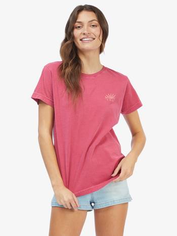 Women's Roxy Sun Seekers Graphic Boyfriend T-Shirt Red | NZ_LW5341