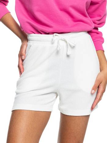 Women's Roxy Sunday Morning Rib Shorts White | NZ_LW3620