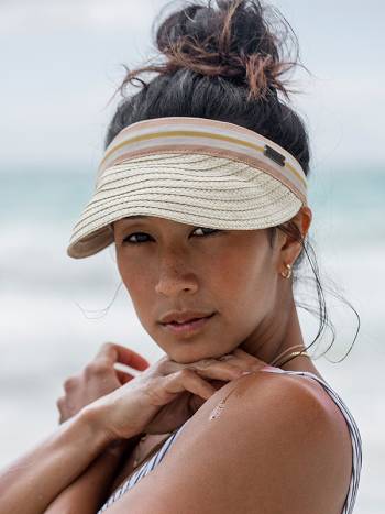 Women's Roxy Sunny Morning Straw Visor Hats Beige | NZ_LW7187