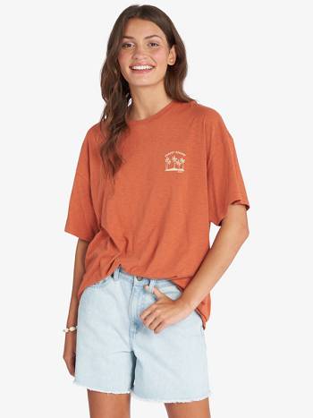 Women's Roxy Sunset Escape Boyfriend T-Shirt orange | NZ_LW3994