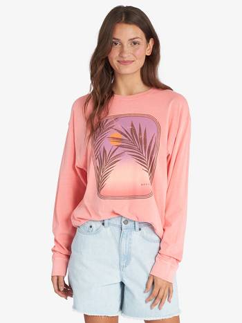 Women's Roxy Sunset Photo Oversized T-Shirt Rose | NZ_LW7843