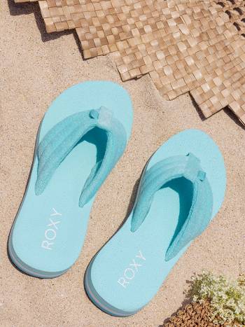 Women's Roxy Surf Check Flip Flops Light Turquoise | NZ_LW4595