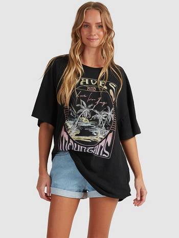 Women's Roxy Sweet Jane Oversized T-Shirt Dark Grey | NZ_LW5587