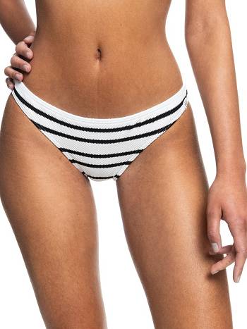 Women's Roxy The Break Of Dawn Moderate Bikini Bottoms White Stripes | NZ_LW8249