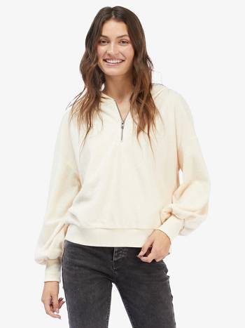 Women's Roxy Time Will Tell Quarter Zip Hoodies White | NZ_LW6651