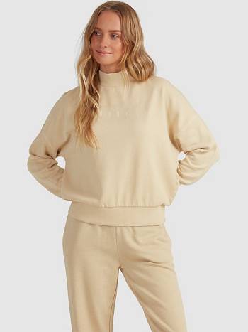 Women's Roxy Tranquil Days Mock Sweaters Beige | NZ_LW7257