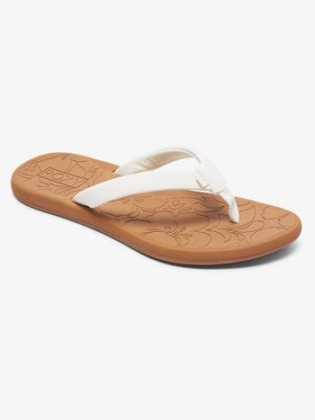 Women's Roxy Vickie Flip Flops White | NZ_LW1255