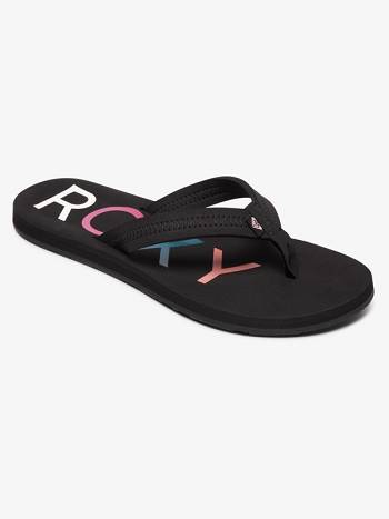 Women's Roxy Vista Flip Flops Black | NZ_LW5501