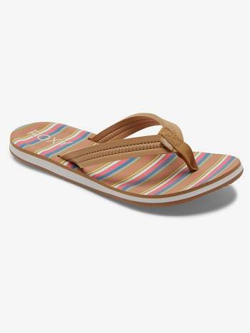 Women's Roxy Vista Loreto Flip Flops Brown | NZ_LW5716