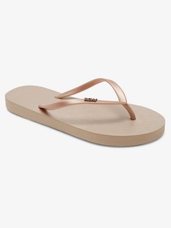 Women's Roxy Viva High Flip Flops Gold | NZ_LW2344