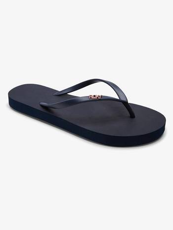 Women's Roxy Viva High Flip Flops Navy | NZ_LW2630