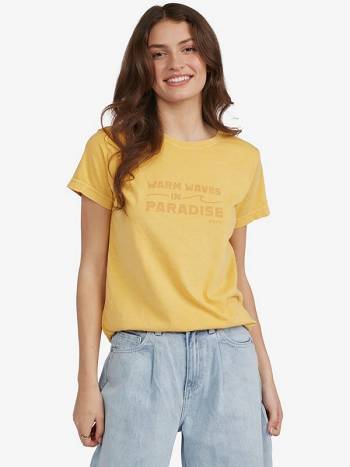 Women's Roxy Warm Waves Boyfriend T-Shirt yellow | NZ_LW3279