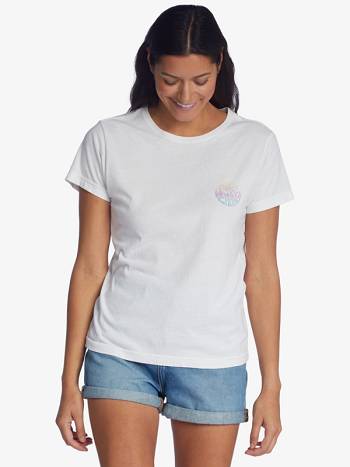 Women's Roxy Waves Of Change Boyfriend T-Shirt White | NZ_LW7184